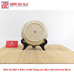 Bộ trà Nhật vẽ cá đàn khay sứ