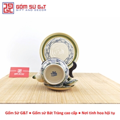 Bộ trà Nhật vẽ cá đàn khay sứ