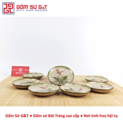 Bộ trà dáng bưởi vẽ chuồn khoai