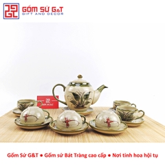 Bộ trà Minh Long vẽ chuồn khoai