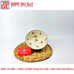 Tô sâu men xanh đồng vẽ chuồn kim