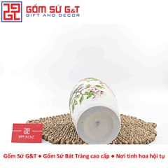 Lọ hoa dáng phích khắc chim đào H30
