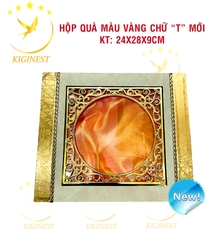 Bộ Hộp Quà Gỗ Đài Loan Vàng