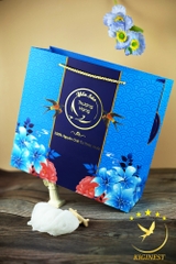 Túi Giấy Đựng Hộp Yến Màu Xanh - Size 29x27Cm