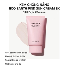 Kem Chống Nắng Kiềm Dầu, Nâng Tone Cho Da Sáng Hồng THE SAEM Pink Sun Cream EX SPF50+/PA++++ (Mới)