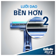 Dao Cạo Cán Xanh Gillette Blue II Plus (Gói 5 Tặng 1)