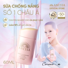 Kem Chống Nắng Anessa Dạng Sữa Dịu Nhẹ Cho Da Dễ Kích Ứng Perfect UV Sunscreen Mild Milk A SPF 50+/PA++++ 60ml (Chai Hồng)