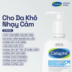Sữa Rửa Mặt Cetaphil Tạo Bọt Dịu Lành Cho Da Nhạy Cảm Hydrating Foaming Cream Cleanser