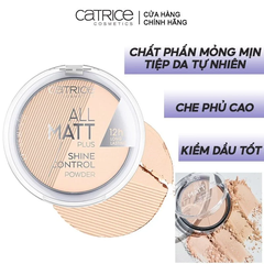 Phấn Phủ CATRICE Dạng Nén Kiềm Dầu All Matt Plus Shine Control Powder #010 Transparent 10g