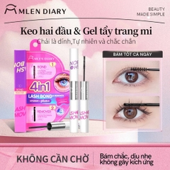 [Phiên Bản Mới] Mascara Keo Dán Mi 2 Đầu 4in1 Mlen Diary 8g - Màu Đen