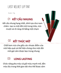 Son Kem Lì BBIA Last Velvet Lip Tint ASIA EDITION 2  (Nắp Vàng Đồng) 5g