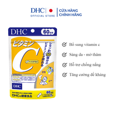 Viên Uống DHC Bổ Sung Vitamin C, Hỗ Trợ Sức Đề Kháng, Trắng Da Hard Capsules (Dạng Túi)
