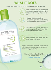 Nước Tẩy Trang Bioderma Dành Cho Da Dầu & Hỗn Hợp Sébium H2O (Nắp Xanh Lá)