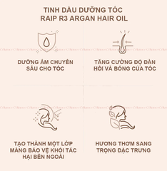Tinh Dầu Dưỡng Tóc RAIP Bóng Mượt R3 Argan Hair Oil 100ml