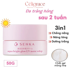 Kem Dưỡng Senka Sáng Da Chống Nắng Ban Ngày Aqua Bright Glow UV Moist Whip SPF25 PA++++ 50g