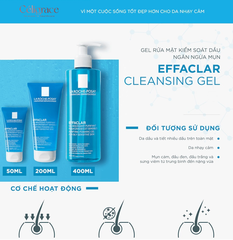 Gel Rửa Mặt La Roche-Posay Dành Cho Da Dầu, Nhạy Cảm Effaclar Purifying Foaming Gel For Oily Sensitive Skin