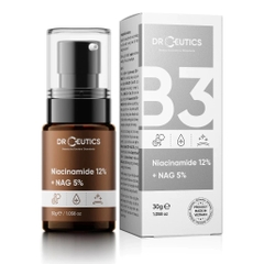 Serum DrCeutics Hỗ Trợ Dưỡng Sáng, Giảm Thâm Mụn, Kiềm Dầu Niacinamide 12%+ NAG 5% 30g