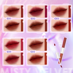 Son Kem Lì FOCALLURE Hai Đầu Son Siêu Nhẹ Mượt Không Bết Dính Multicolor 2-in-1 Lipstick & Lip Gloss FA327 2.3g*2