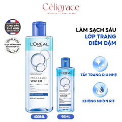 Nước Tẩy Trang L'OREAL Làm Sạch Sâu Trang Điểm Micellar Water 3-in-1 Deep Cleansing Even For Sensitive Skin (Nắp Xanh Đậm)