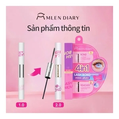 [Phiên Bản Mới] Mascara Keo Dán Mi 2 Đầu 4in1 Mlen Diary 8g - Màu Đen