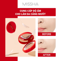 Cushion MISSHA Kiềm Dầu Che Phủ Cao Velvet Finish SPF50+/PA+++ 15g (Đỏ)