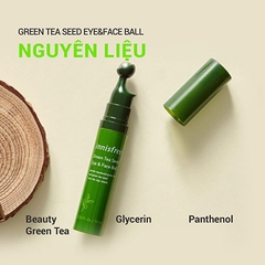 [SPECSAL24] Thanh Lăn Innisfree Dưỡng Mắt & Da Mặt Green Tea Seed Eye & Face Ball 10 ml