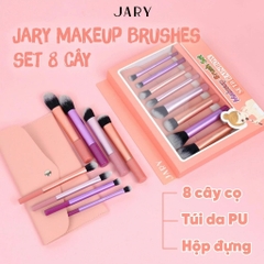 Bộ Cọ Trang Điểm Set 8 Cây Kèm Túi Đựng Da PU Jary Makeup Brush