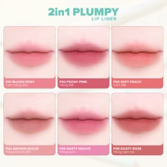 Chì Kẻ Viền Môi Dearmay Tạo Khối Môi 2 Đầu 2In1 Plumpy Lip Liner 0.46g