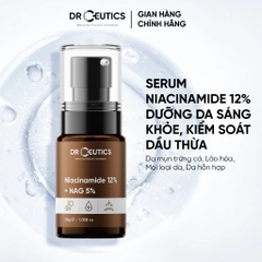 Serum DrCeutics Hỗ Trợ Dưỡng Sáng, Giảm Thâm Mụn, Kiềm Dầu Niacinamide 12%+ NAG 5% 30g