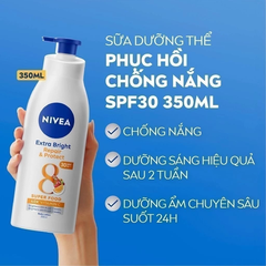 Sữa Dưỡng Thể Hỗ Trợ Dưỡng Sáng, Giúp Da Đàn Hồi, Căng Mịn Nivea Extra Bright Body Lotion