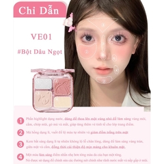 Bảng Phấn Bắt Sáng Và Highlight VEECCI 4 Ô Tự Nhiên Lâu Trôi 9g