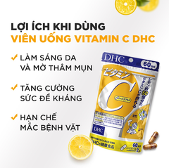 Viên Uống DHC Bổ Sung Vitamin C, Hỗ Trợ Sức Đề Kháng, Trắng Da Hard Capsules (Dạng Túi)