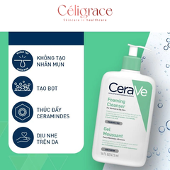 Sữa Rửa Mặt CeraVe Sạch Sâu Cho Da Thường Đến Da Dầu Foaming Cleanser