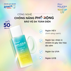 Sữa Chống Nắng Sunplay SKIN AQUA Hiệu Chỉnh Sắc Da Tone Up UV Milk Mint Green SPF50+ PA++++ 50g (Xanh Lá-Chai)