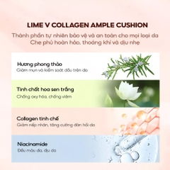 [DƯỠNG ẨM - XANH] Phấn Nước Lime Dưỡng Ẩm V Collagen Ample Cushion SPF50+ PA+++  20g
