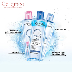 Nước Tẩy Trang L'OREAL Làm Sạch Sâu Trang Điểm Micellar Water 3-in-1 Deep Cleansing Even For Sensitive Skin (Nắp Xanh Đậm)