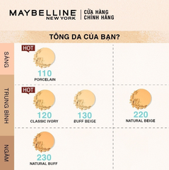 Phấn Phủ MAYBELLINE Dạng Nén Mịn Lì, Kiềm Dầu Hiệu Quả Fit Me Matte Poreless Powder 8.5g (Hộp Vuông)
