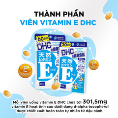Viên Uống DHC Bổ Sung Vitamin E Natural Vitamin E Soybean (Dạng Túi)