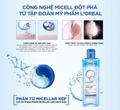 Nước Tẩy Trang L'OREAL Làm Sạch Sâu Trang Điểm Micellar Water 3-in-1 Deep Cleansing Even For Sensitive Skin (Nắp Xanh Đậm)