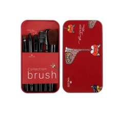 BC23 - Bộ Cọ Hộp Sắt VACOSI My Darling Travel Brush (Set 6 Cây)