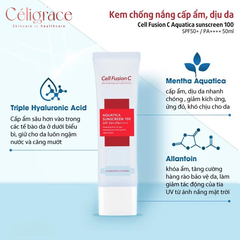 [SPECSAL24] Kem Chống Nắng Cell Fusion C Cấp Ẩm Dịu Da Aquatica Sunscreen 100 SPF 50+ / PA++++