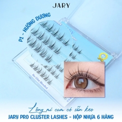 Lông Mi Cụm Có Sẵn Keo Jary Pro Cluster Lashes - Hộp Nhựa 6 Hàng (Không vỏ giấy)