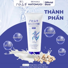 Sữa Rửa Mặt Hatomugi Tẩy Trang & Hỗ Trợ Dưỡng Sáng Da Nhật Bản Cleansing & Facial Washing 130g