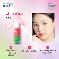Sữa Chống Nắng Sunplay SKIN AQUA Hiệu Chỉnh Sắc Da Tone Up UV Milk Happiness Aura - Rose SPF50+/PA++++ 50g (Hồng-Chai)