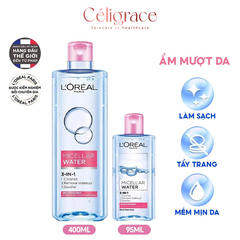 Nước Tẩy Trang L'OREAL Dưỡng Ẩm Cho Da Thường, Khô Micellar Water 3-in-1 Moisturizing Even For Sensitive Skin (Nắp Hồng)