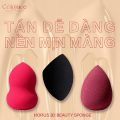 Mút Trang Điểm Horus 3D Beauty Sponge Hình Giọt Nước Màu Đỏ (Ip04)