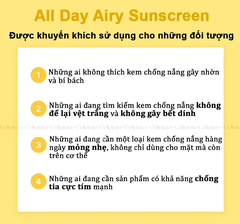 Kem Chống Nắng Klairs Ẩm Mượt, Làm Dịu Da All-day Airy Sunscreen SPF50+ PA++++ 50g
