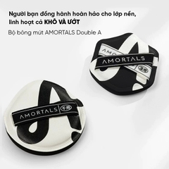Set 2 Bông Mút Trang Điểm AMORTALS Căng Bóng, Che Phủ Tốt Double A Powder Puff Set (2 Bông Mút+ 1 Hộp Đựng)