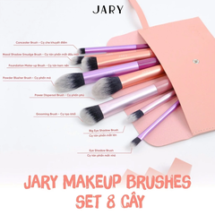 Bộ Cọ Trang Điểm Set 8 Cây Kèm Túi Đựng Da PU Jary Makeup Brush
