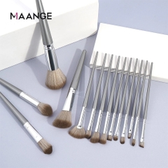 MAANGE - Bộ 14 Cọ Trang Điểm Kèm Bao Da 1414 (Màu Bạc)